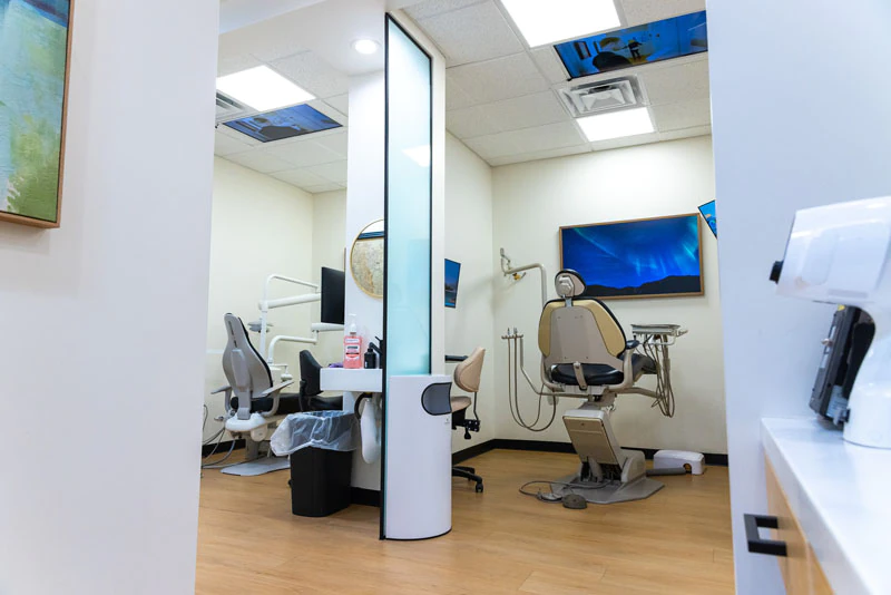 Smile Studio treatment rooms viewed from hallway